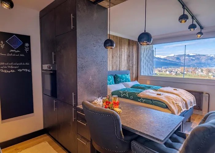 Wolfgangsee - Panorama Blick, Parkplatz, Balkon Apartamento *