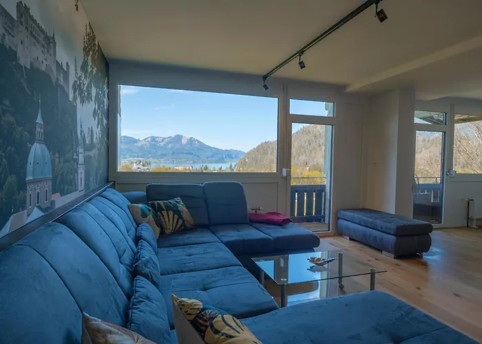 Wolfgangsee - Panorama Blick, Parkplatz, Balkon