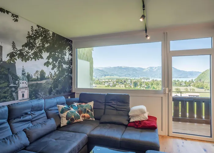 Wolfgangsee - Panorama Blick, Parkplatz, Balkon